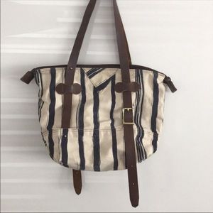 Alexandra Cassaniti striped canvas tote bag